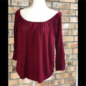 Sanctuary Maroon Off The Shoulder Top